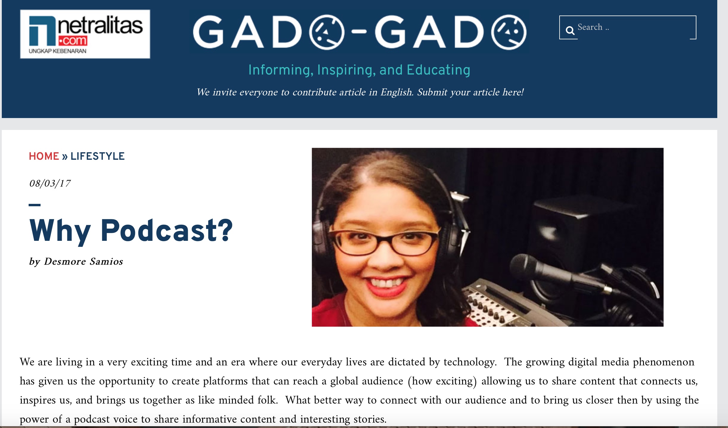 WHY PODCAST? THANK YOU NETRALITAS ONLINE PUBLICATION